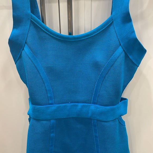 Blue bandage dress with a fun cut-out back! - Picture 3 of 5